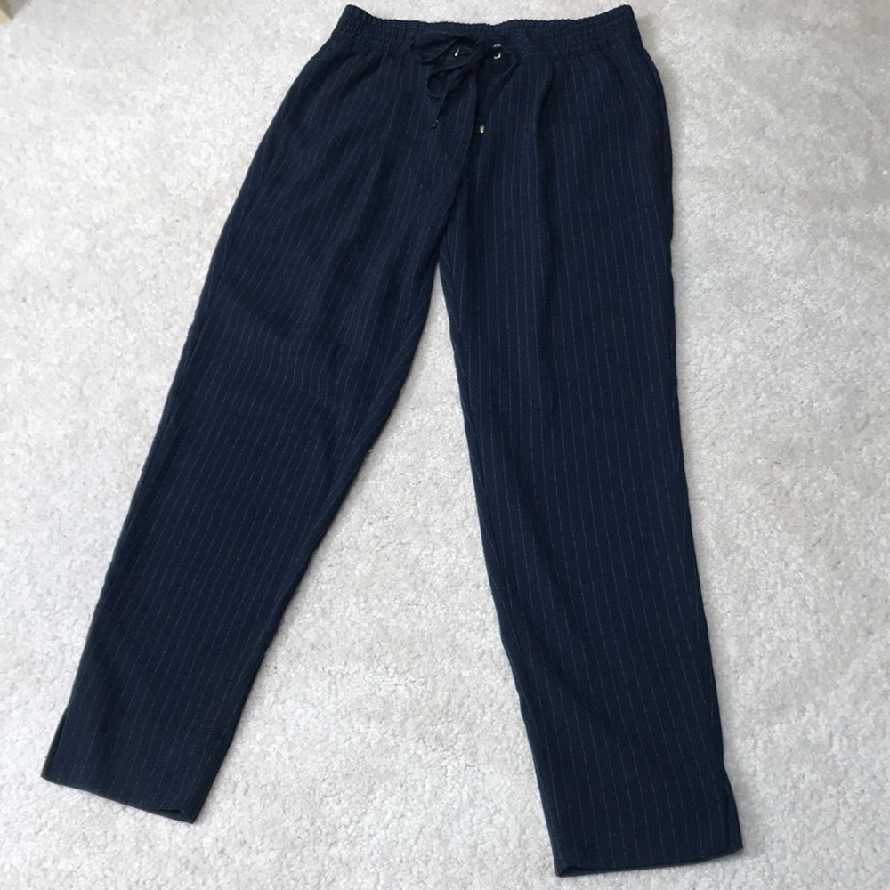 Cropped pinstriped pants